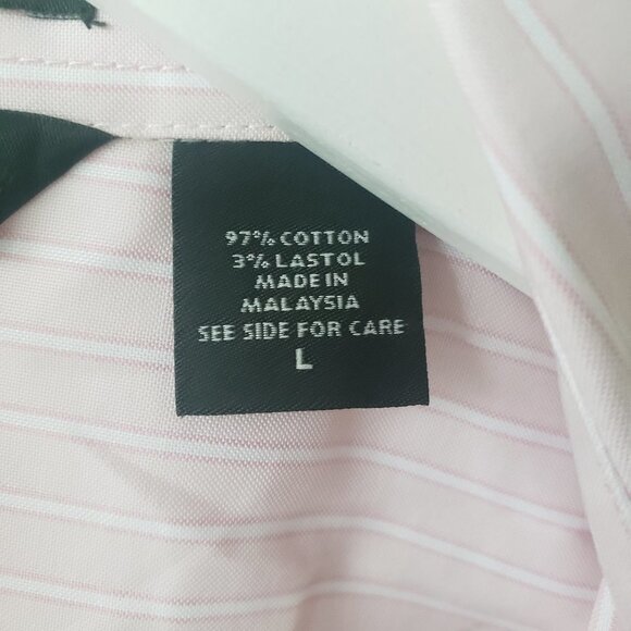 Eddie bauer stretch wrinkle resistant 3/4 sleeve light pink shirt size L - Picture 8 of 8